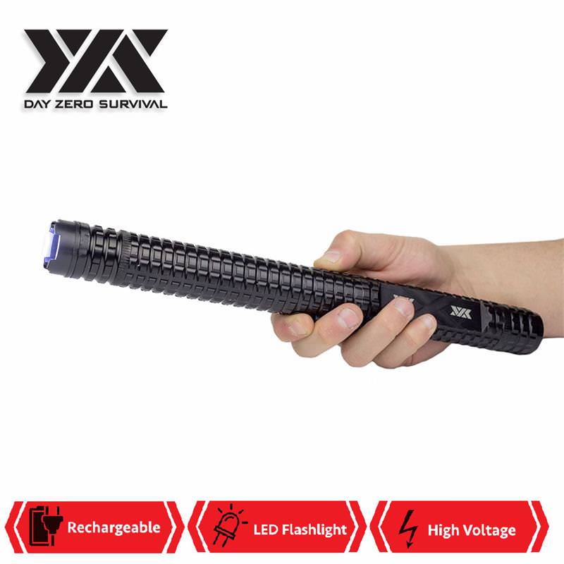 DZS Elite Tactical Stun Gun With 3 Functions LED Flashlight - Tophatter's Army Products & Self Defense Collectible Weapons - Tophatter Daily Deals